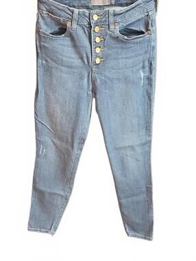 Just USA Skinny Button-Fly Jeans in Light Blue Wash Size 29 (Size 8)